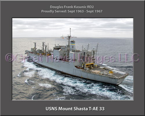 USNS Mount Shasta T-AE 33 Personalized Ship Canvas Print