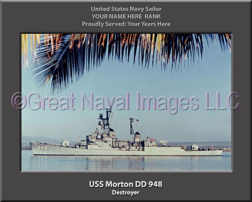 USS Morton DD 948 Personalized Ship Canvas Print #2
