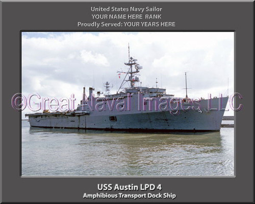 USS Austin LPD 4 Personalized Ship Canvas Print #2