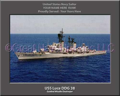 USS Luce DDG 38 Personalized Ship Canvas Print #2