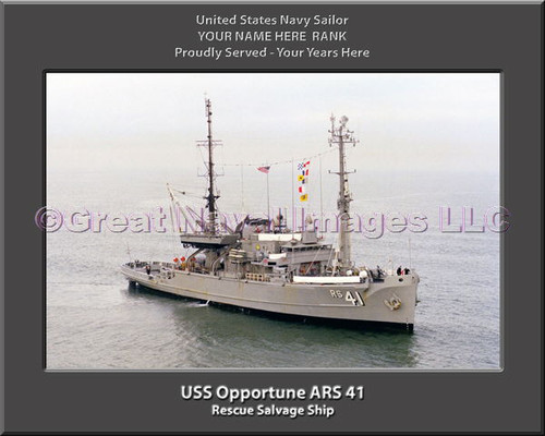USS Opportune ARS 41 Personal Ship Canvas Print Photo US Navy Veteran Gift