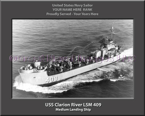 USS Clarion River LSM 409 Personalized Ship Canvas Print Photo US Navy Veteran Gift