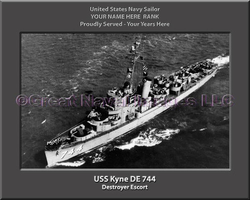 USS Kyne DE 744 Personalized Ship Canvas Print Photo  US Navy Veteran Gift