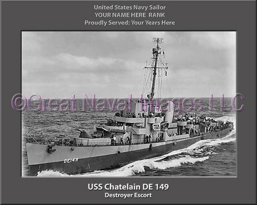 USS Chatelain DE 149 Personalized Ship Canvas Print Photo US Navy Veteran Gift