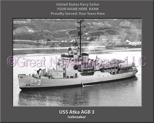 USS Atka AGB 38 Personalized Ship Canvas Print Photo US Navy Veteran Gift