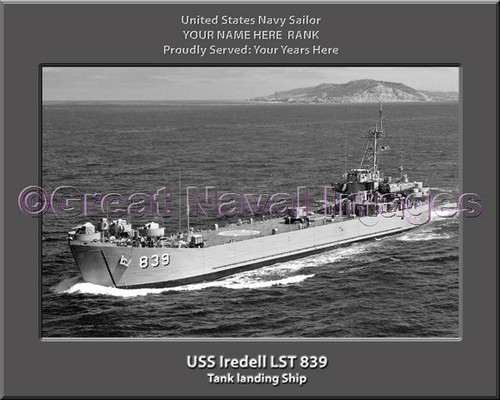 USS Iredell County LST 839 Personalized Ship Canvas Print