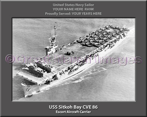 USS Sitkoh Bay CVE 86 Personalized Ship Canvas Print
