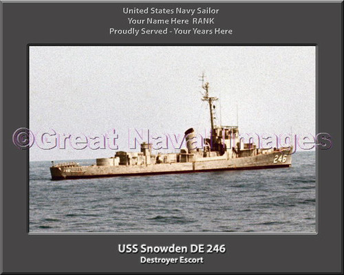 USS Snowden DE 246 Personalized Ship Canvas Print