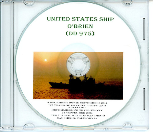 USS O Brien DD 975 Decommissioning Program on CD 2004