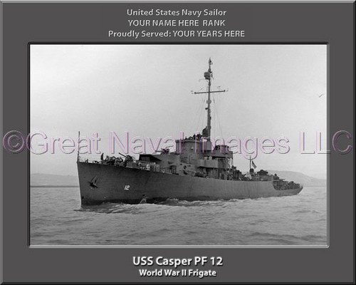 USS Casper PF 12 Personalized Ship Canvas Print