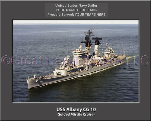 USS Albany CG 10 Personalized Ship Canvas Print #2