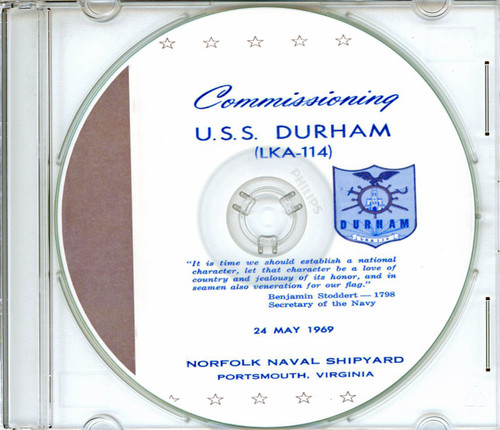 USS Durham LKA 114 Commissioning Program on CD 1969 Plank Owner