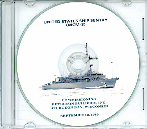 USS Sentry MCM 3 Commissioning Program on CD 1989 Plank Owner