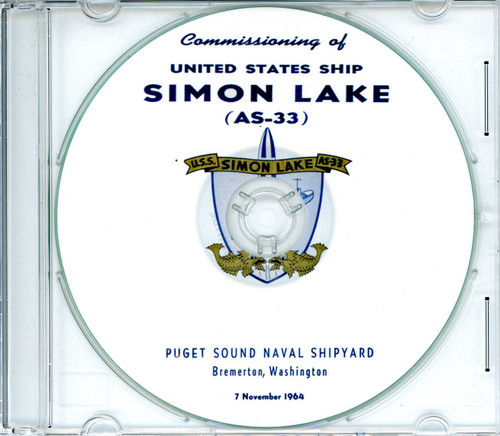 USS Simon Lake AS 33 Commissioning Program on CD 1964 Plank Owner