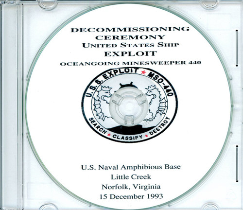 USS Exploit MSO 440 Decommissioning Program on CD 1993