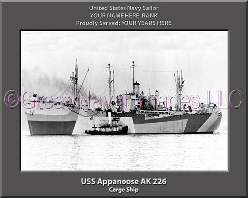 USS Appanoose AK 226 Personalized Ship Photo Canvas Print