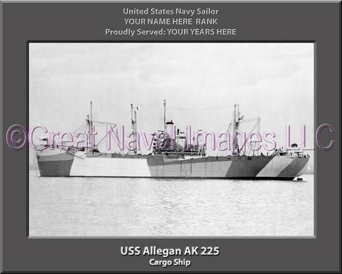 USS Allegan AK 225 Personalized Ship Photo Canvas Print
