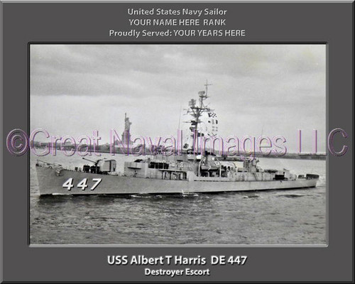 USS Albert T Harris DE 447 Personalized Ship Photo 2 Canvas Print