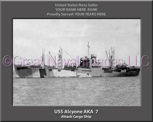 USS Alcyone AKA 7 Personalized Ship Photo 2 Canvas Print
