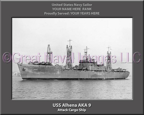 USS Alhena AKA 9 Personalized Ship Photo Canvas Print