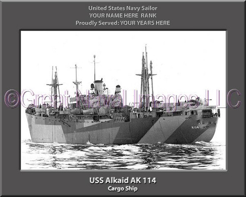 USS Alkaid AK 114 Personalized Ship Photo Canvas Print