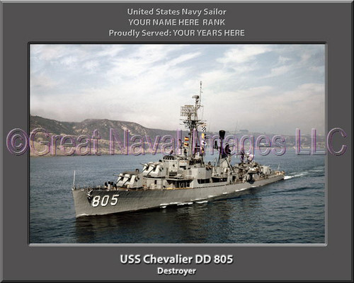 USS Chevalier DD 805 Personalized Ship Photo 2 Canvas Print