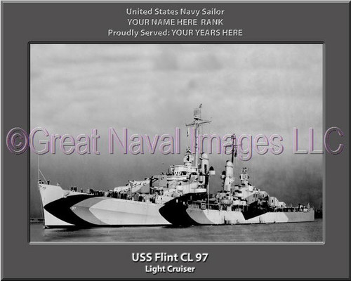 USS Flint CL 97 Personalized Ship Photo 2 Canvas Print