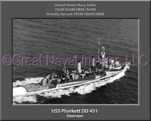 USS Plunkett DD 431 Personalized Ship Photo 2 Canvas Print