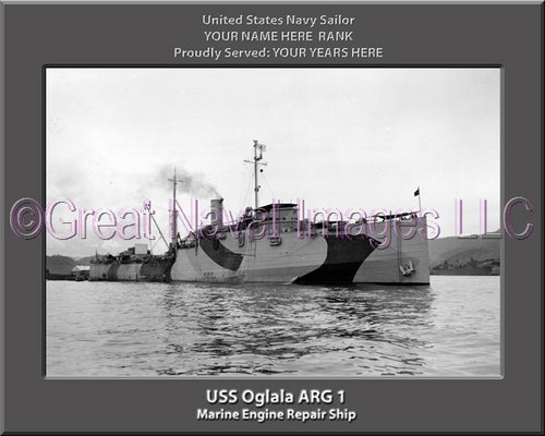 USS Oglala ARG 1 Personalized Ship Photo Canvas Print