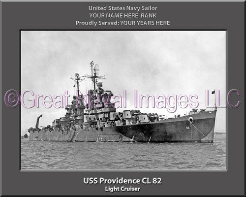 USS Providence CL 82 Personalized Ship Photo Canvas Print