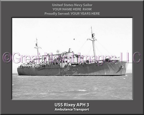 USS Rixey APH 3 Personalized Ship Photo Canvas Print