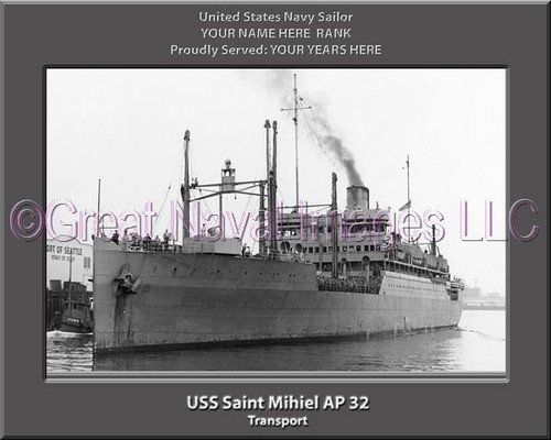 USS Saint Mihiel AP 32 Personalized Ship Photo Canvas Print