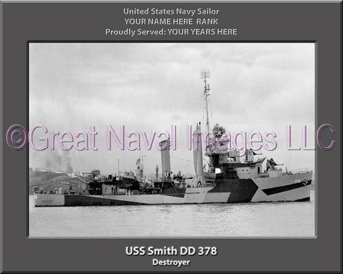 USS Smith DD 378 Personalized Ship Photo 2 Canvas Print
