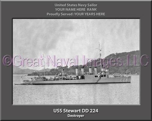 USS Stewart DD 224 Personalized Ship Photo Canvas Print