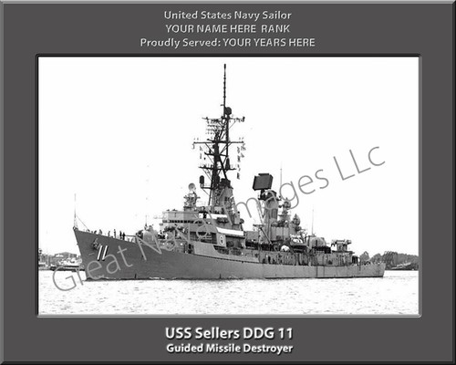 USS Sellers DDG 11 Personalized Ship 2 Canvas Print