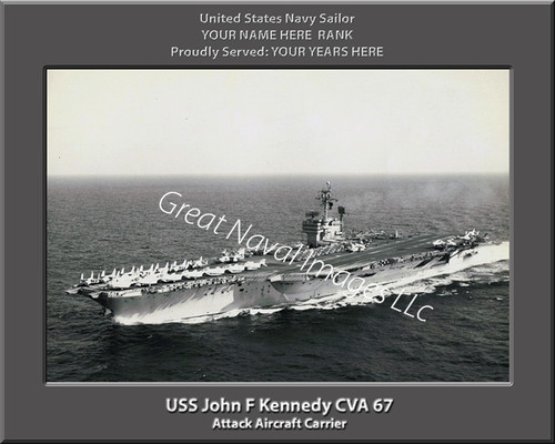 USS John F Kennedy CVA 67 Personalized Ship Canvas Print Photo US Navy Veteran Gift