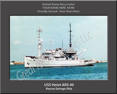 USS Hoist ARS 40 Personalized Ship Photo on Canvas Print