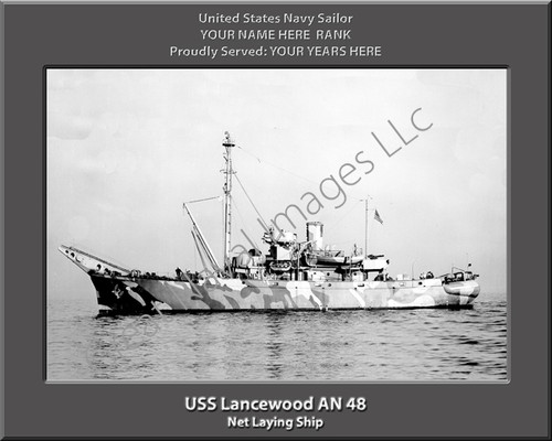 USS Lancewood AN 48 Personalized Ship Photo on Canvas Print