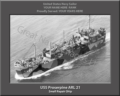 USS Proserpine ARL 21 Personalized Ship Photo on Canvas Print