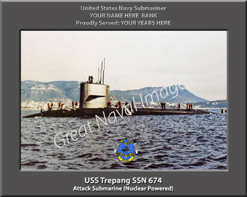 USS Trepang SSN 674 Personalized Submarine Photo on Canvas Print
