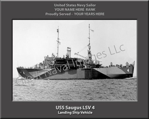 USS Saugus LSV 4 Personalized Ship Photo on Canvas Print