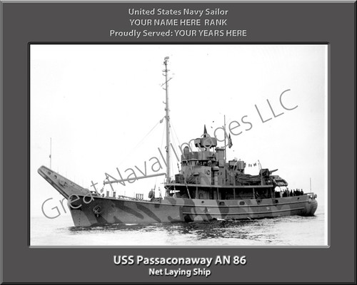USS Passaconaway AN 86 Personalized Ship Photo on Canvas Print