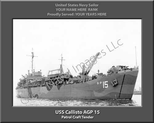 USS Callisto AGP 15 Personalized Ship Photo on Canvas Print