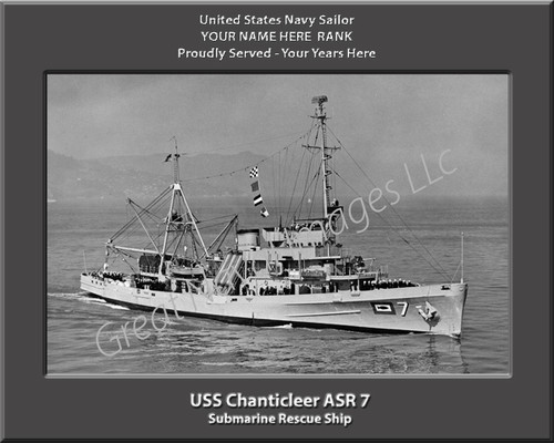 USS Chanticleer ASR 7 Personalized Ship Photo on Canvas Print
