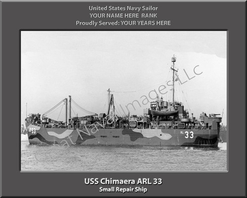 USS Chimaere ARL 33 Personalized Ship Photo on Canvas Print