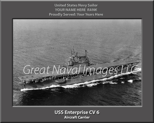 USS Enterprise CV 6 Personalized Ship Photo 2 on Canvas Print