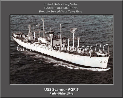 USS Scanner AGR 5 Personalized Ship Photo on Canvas Print