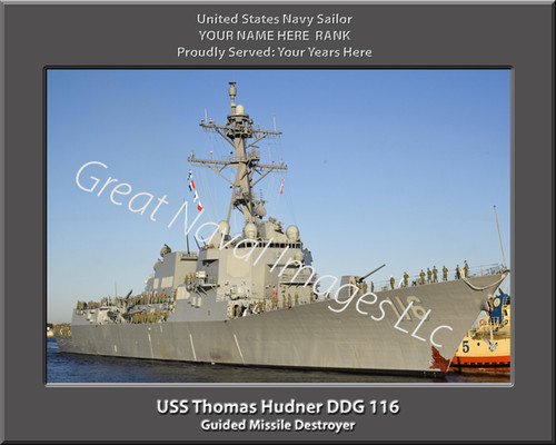 USS Thomas Hudner DDG 116 Personalized Ship Canvas Print