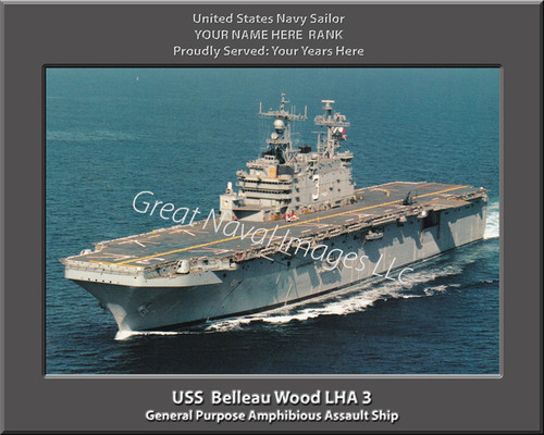 USS Belleau Wood LHA 3 Personalized Ship Canvas Print 2