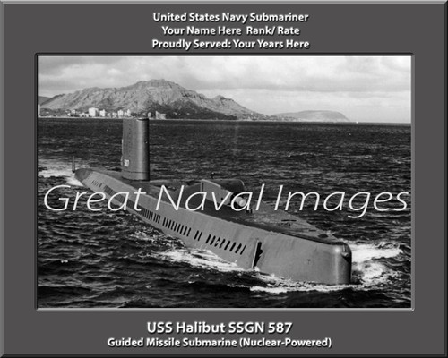 USS Halibut SSGN 587 Submariner Personalized Canvas Print Photo